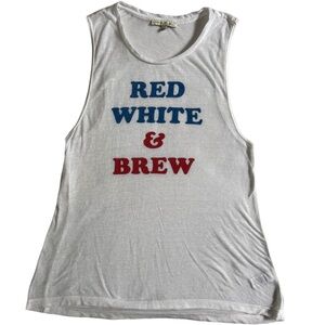 EXPRESS WHITE AMERICA PRINT MUSCLE TEE SIZE XS